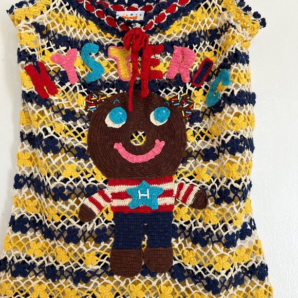 Hysteric Glamour Yellow Knit Bear Grunge Pops Tank Top - Picture 2 of 4